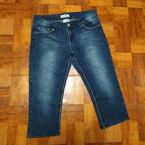 Vintage Y2K True Bliss Blue Jean Capris Embroidered Embellished Women's Size 7